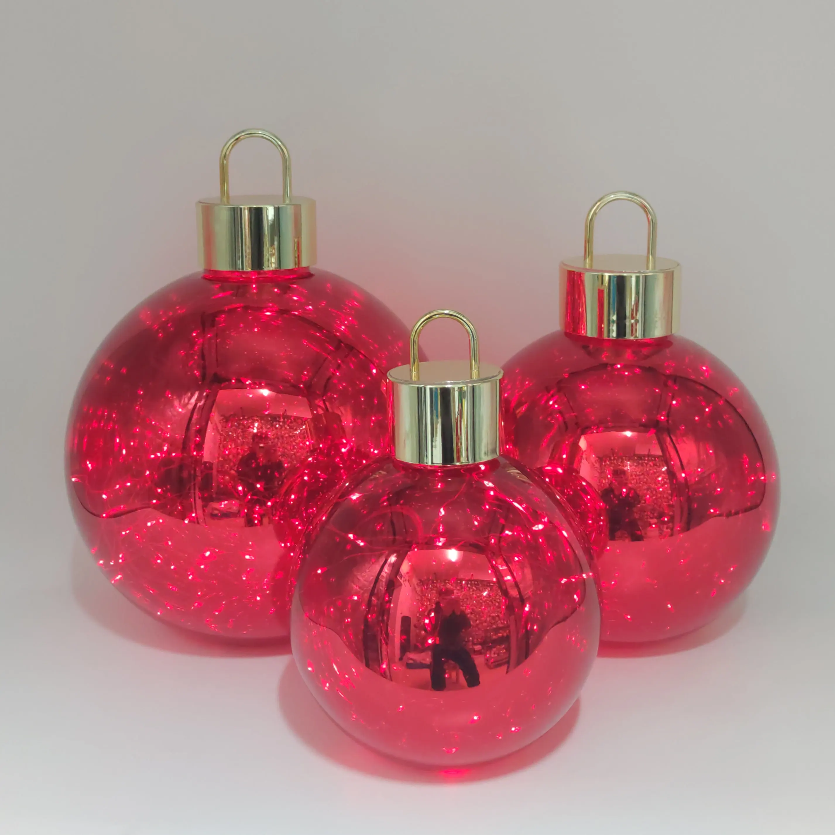 Clear Oversized Large Glass Lighted Christmas Ornaments Balls big glass ball with led lights