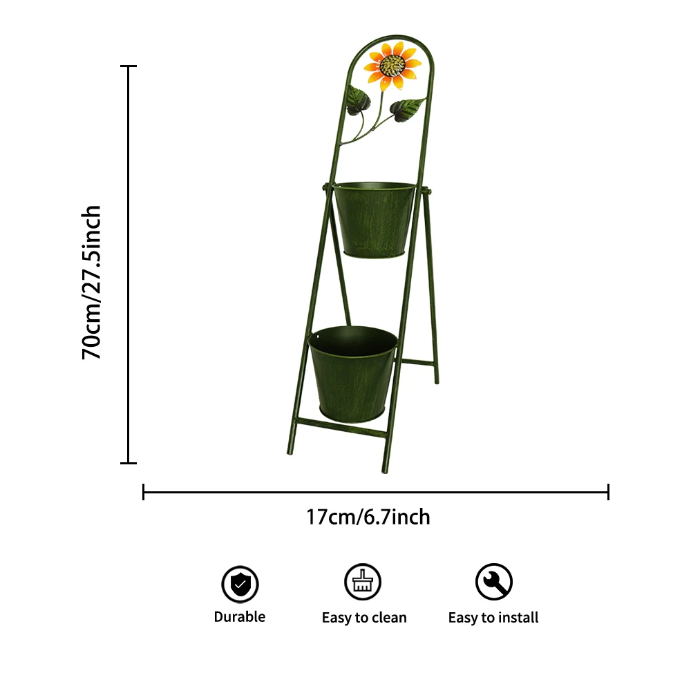 2 Floor Corner Display Artificial Climbing Rack Stand Metal  Balcony  Planter Flower Pots 1