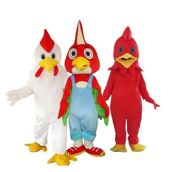 New Running Fun Christmas White Rooster mascot Mascot Costume Custom Rooster Plush Fur Mascot Cosplay Suit For Adults