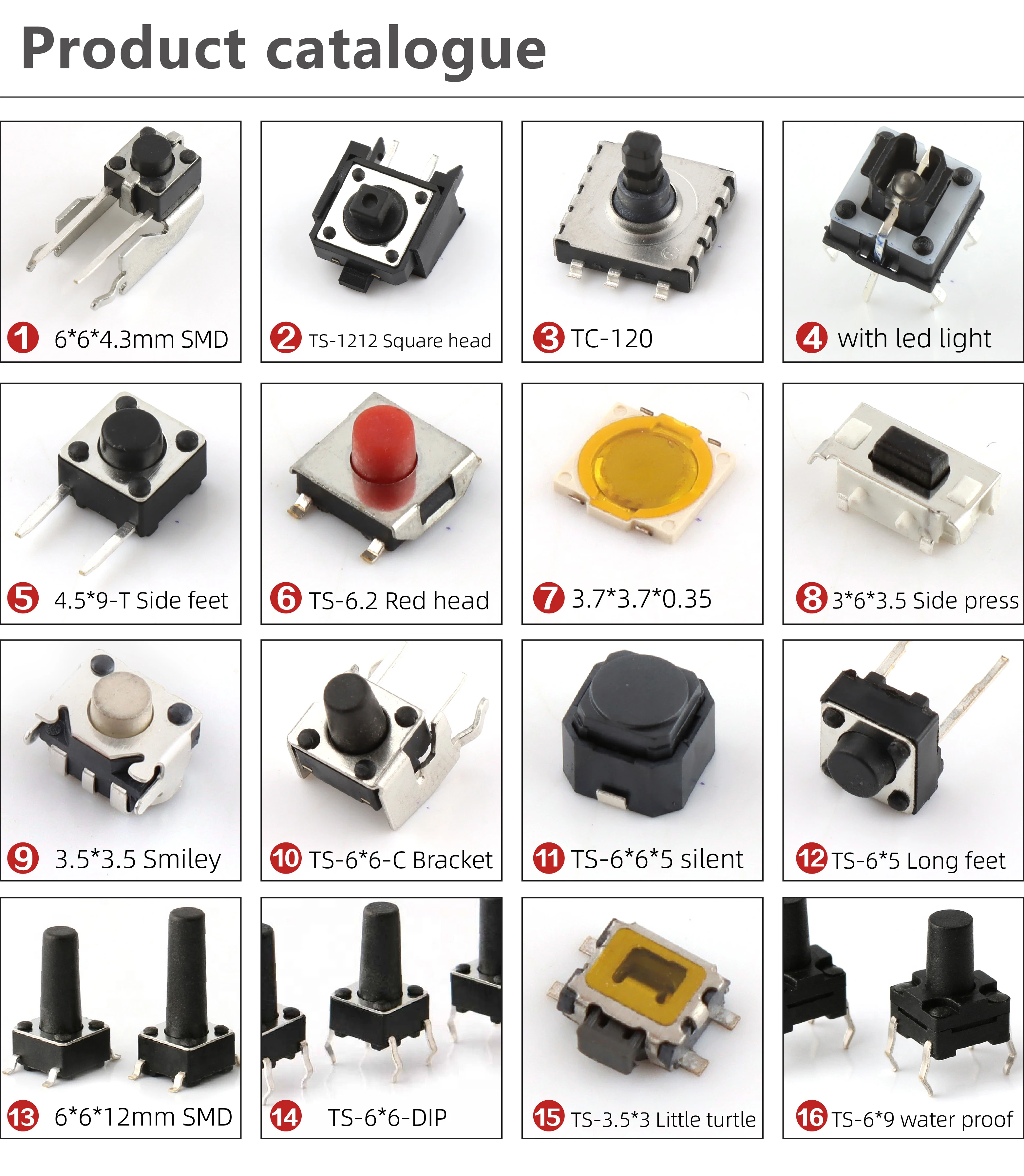 Amazon.co.jp: 50個 6 * 6 * 4/5/6/7/8/9/10mm オンオフ