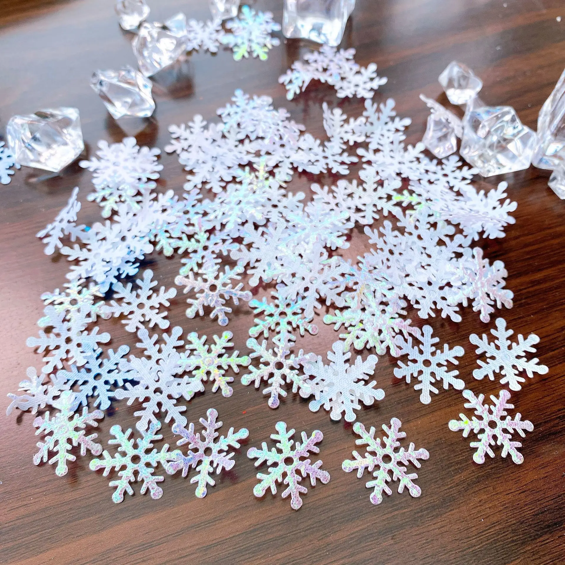 200 pieces of snowflake confetti, glitter Christmas confetti, snowflake  table scatter