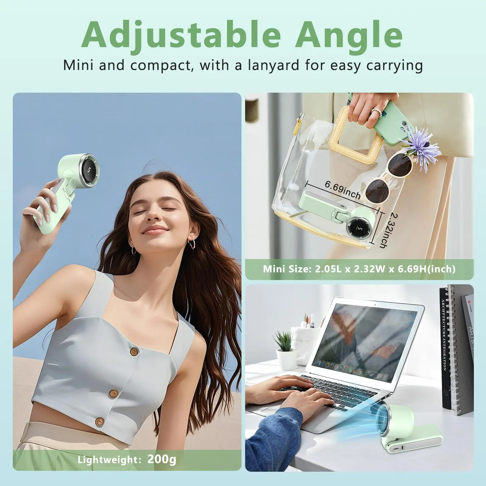 Mini Handheld Cooling Fan, Portable, LED - detail 8