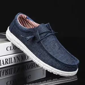 2026 Plus Size Men's Casual Lightweight Fashion Trend Soft Sole Slip-on Loafers High Quality Canvas Comfortable Moccasin Homme