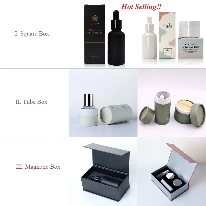 Custom Logo Printing 5ml 10ml 15ml 20ml 30ml 50ml 100ml Cosmetic Essential Oil 1 oz Shiny Black Glass Dropper Bottle With Box