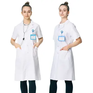 Wholesale Custom Medical White Lab Coat Men Women Short Sleeve Unisex Cotton Laboratory Lab Coats