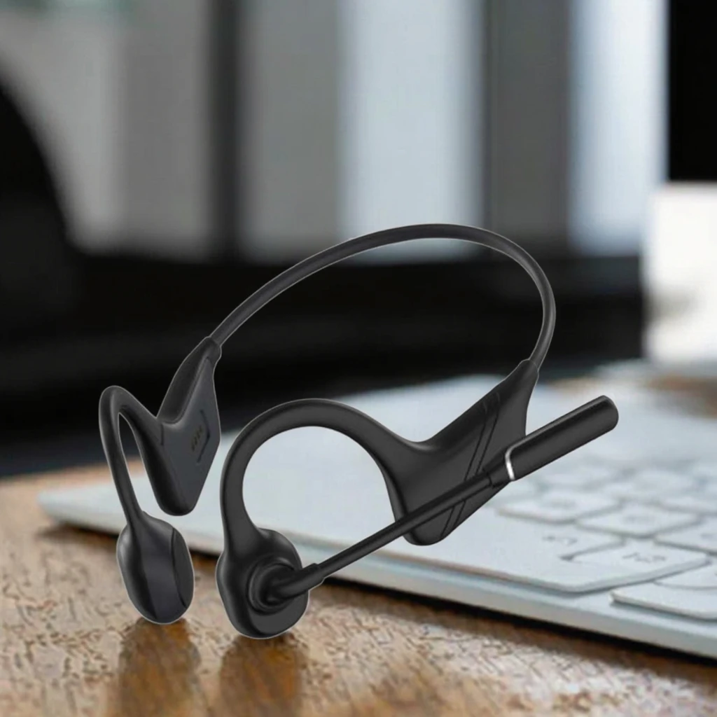 Starsky IPX5 Waterproof Talkback Business Headset Bone Conduction Headphone with LED Battery Indicator and Mic