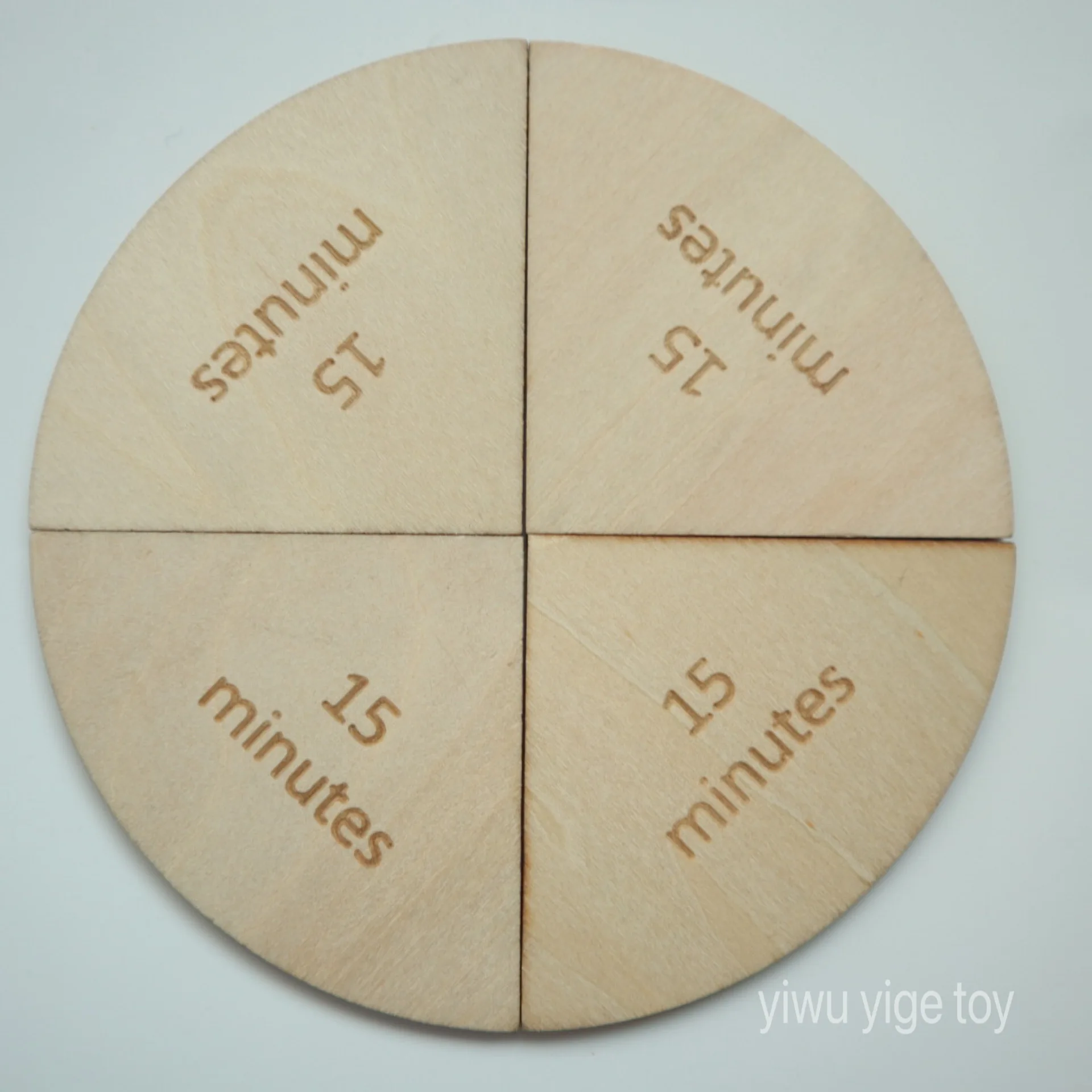 Wooden Learning Time Clock Time Fraction Learning Set Wooden Toy Clock ...