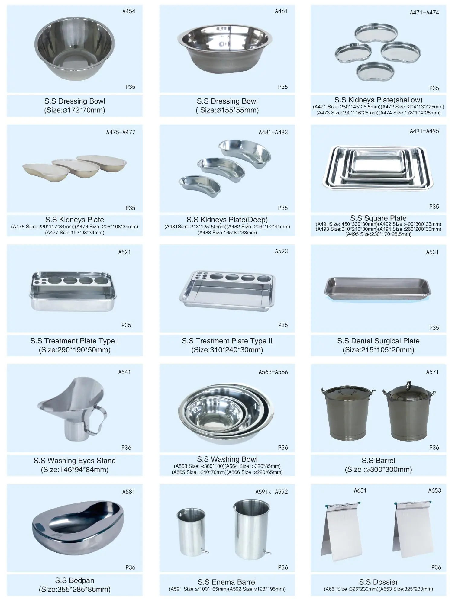 Medical 304 Stainless Steel S.S Dressing Bowl Sterilizing Bowl