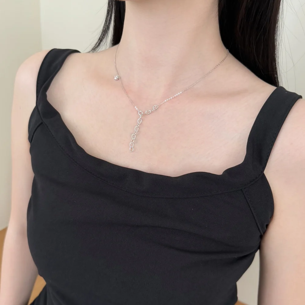 KAKODIY Unique Personalized Design 925 Sterling Silver Chain Pendant Necklace with 5A Zirconium Oxide Tail Pendant Women's Accessories Daily Necessities detail 4