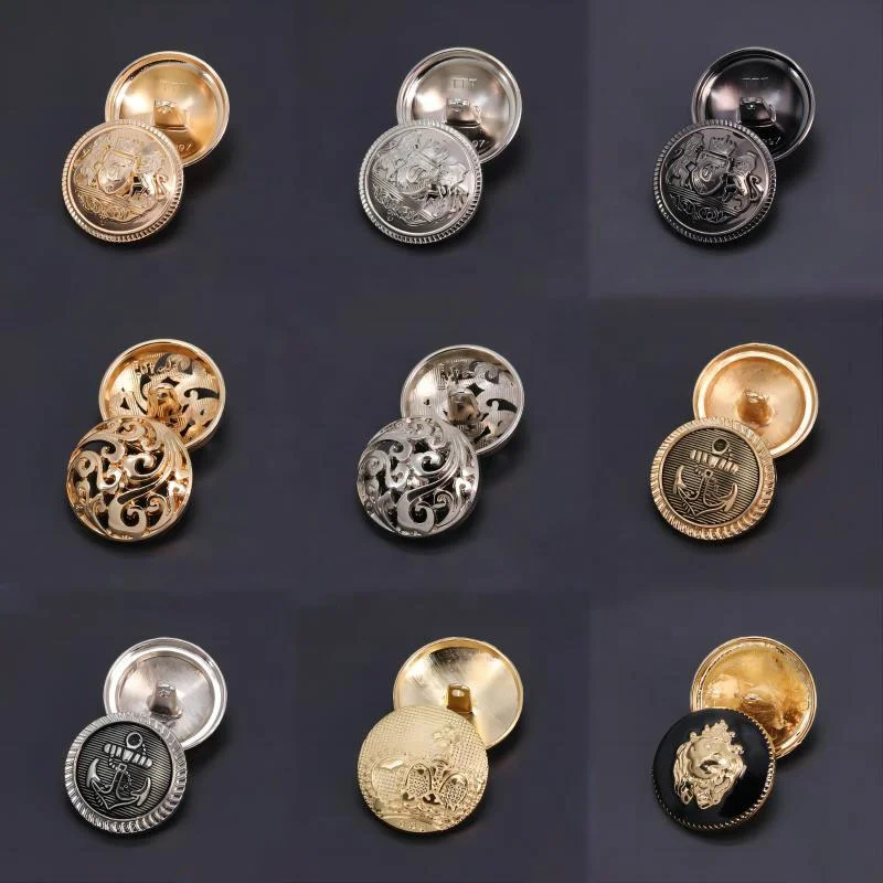 Round Metal Garment Emboss Logo Shank Button Diy Quality Metal Alloy ...