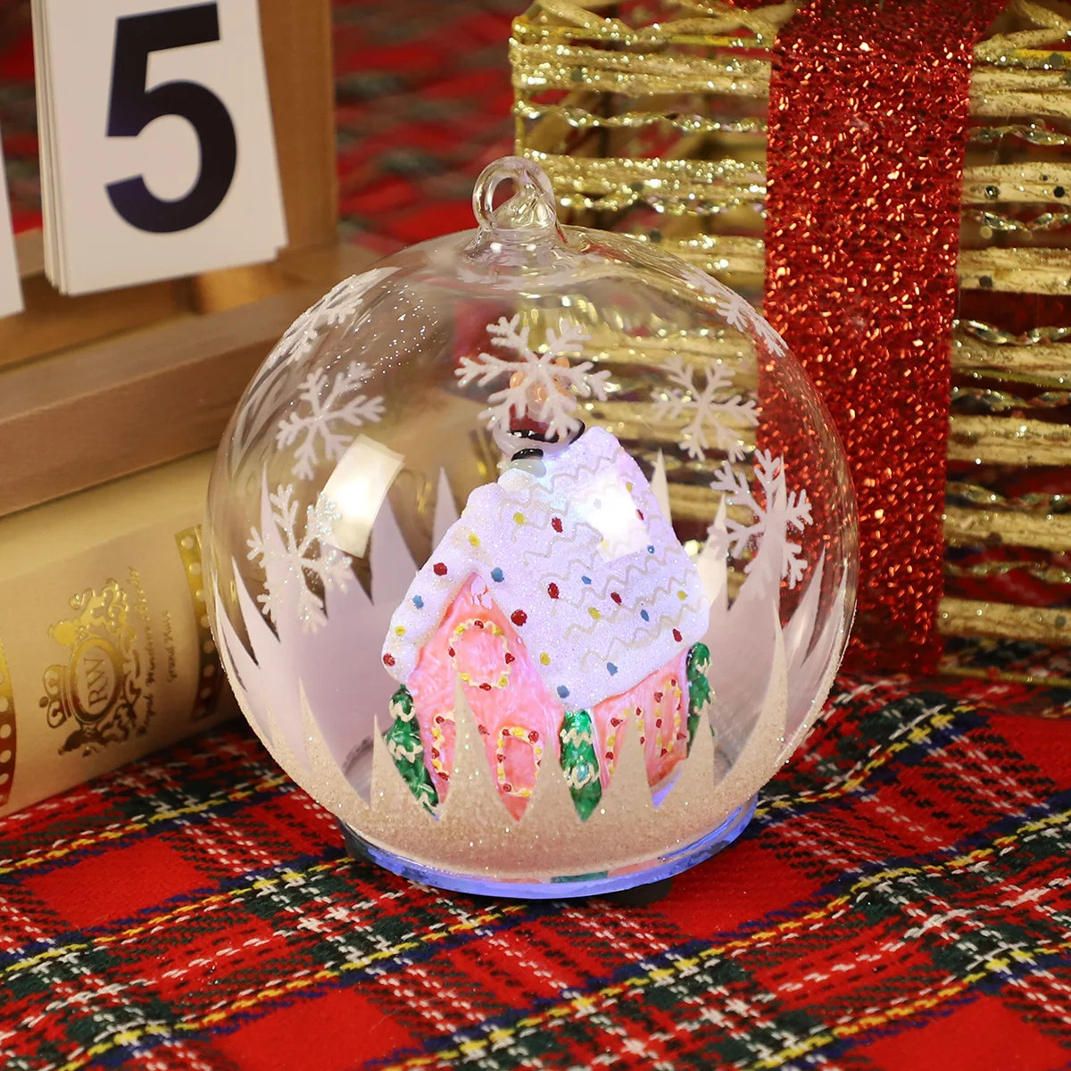 borosilicate led light up glass christmas balls hanging christmas product