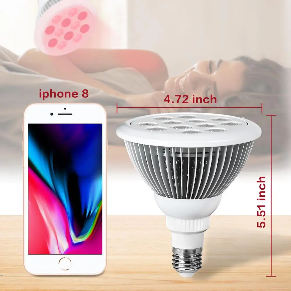E27 Socket Pulsed Led Light Therapy 630nm 660nm 850nm Red Light Therapy Medical Device 36w Red Therapy Light for Pain