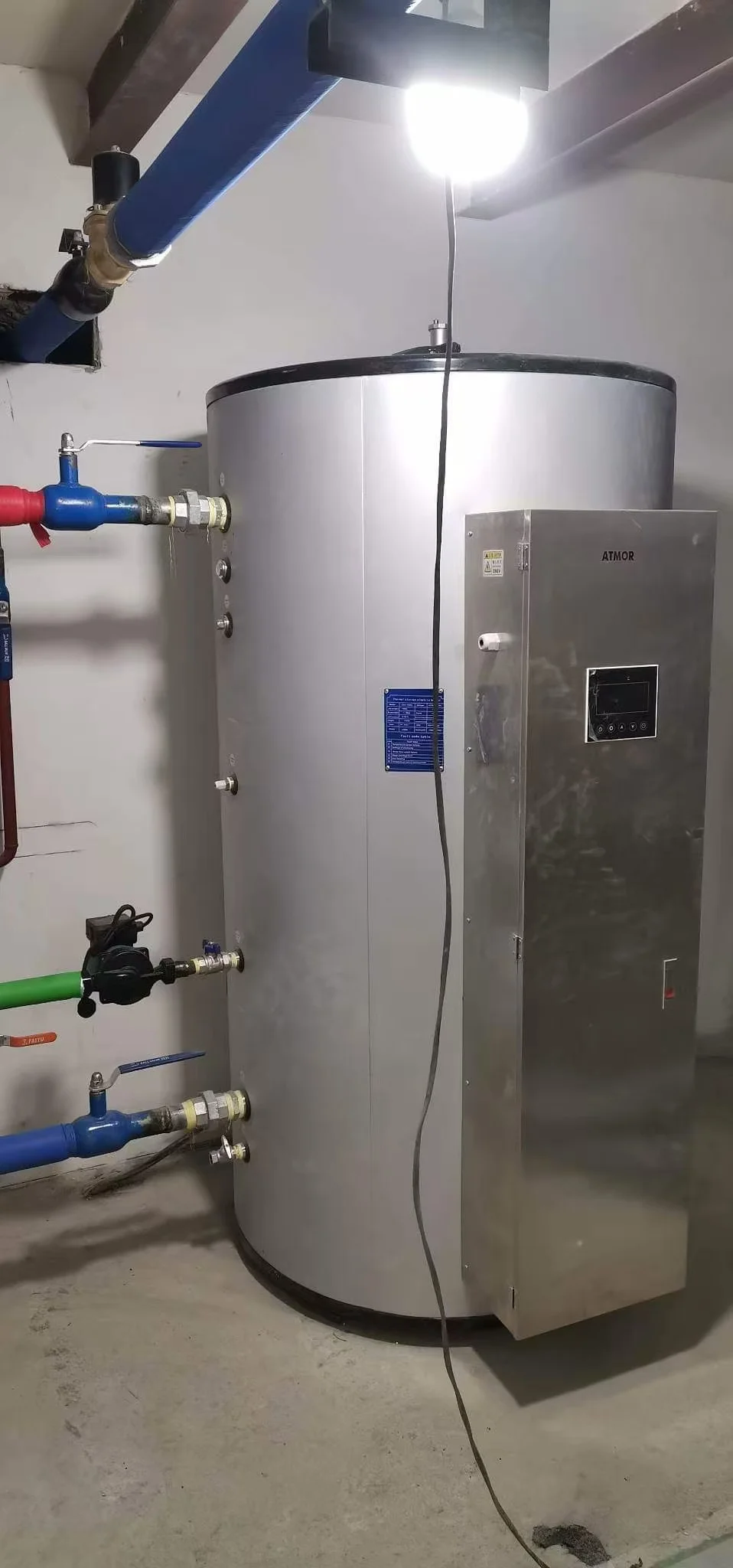 500 L Stainless Steel Electric Water Heater Air Source Heat Pump for Household Hotel Use Outdoor Stylish for Bathroom