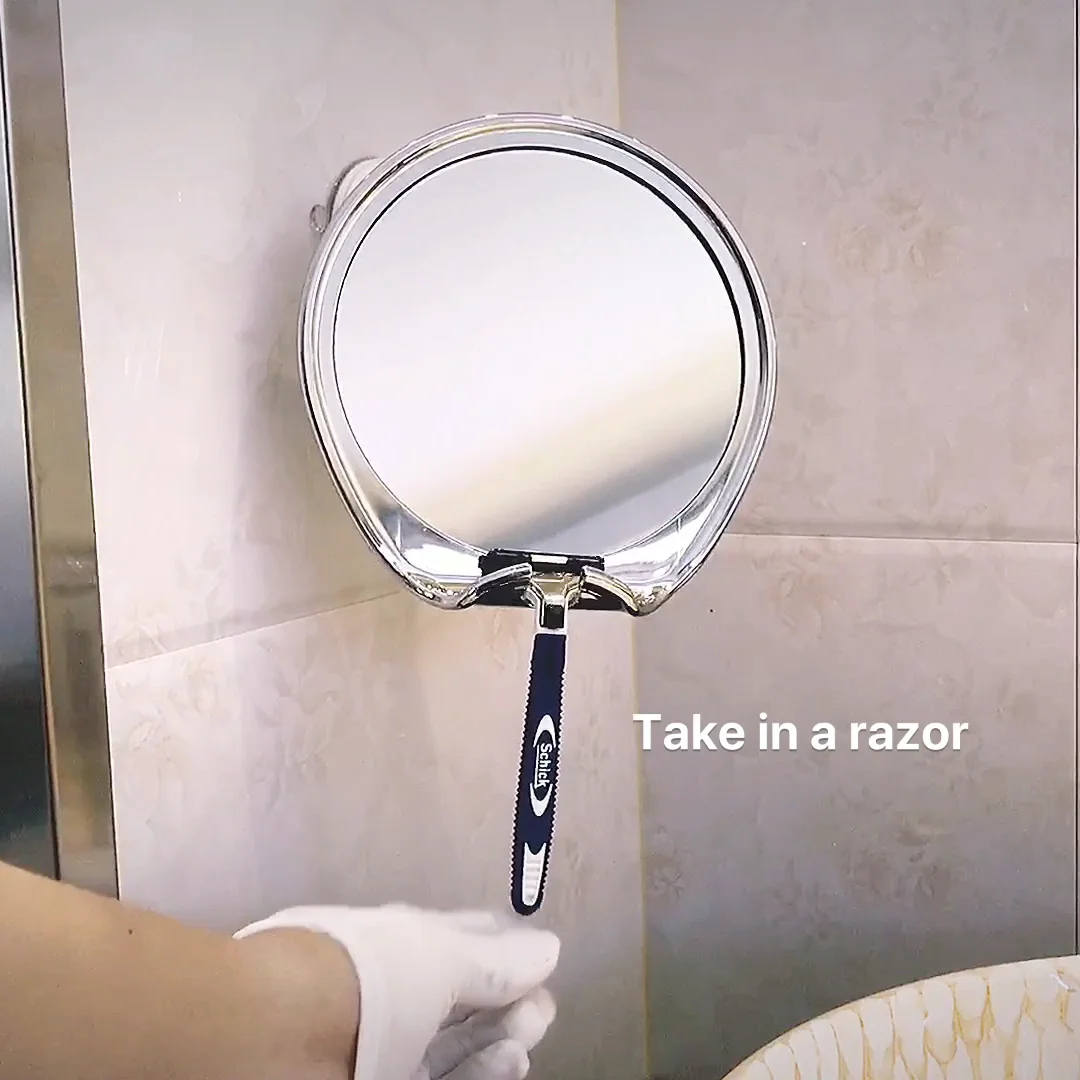 Fogless Shower Magnifying Mirror Suction Cup Shave Mirror With