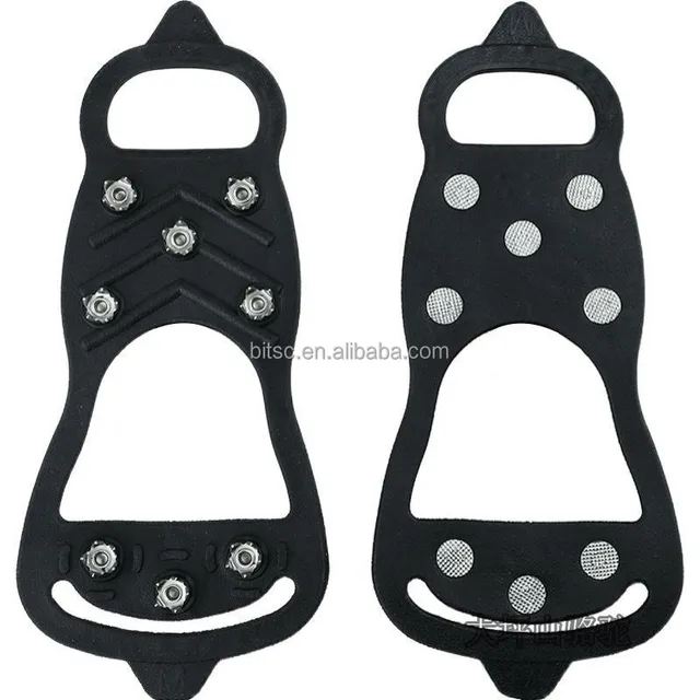 Non Slip Gripper Spike Ice Traction Cleats Walk Traction Cleat Durable Ice Snow Grips for Shoes Boot with 8 Steel Studs Crampons