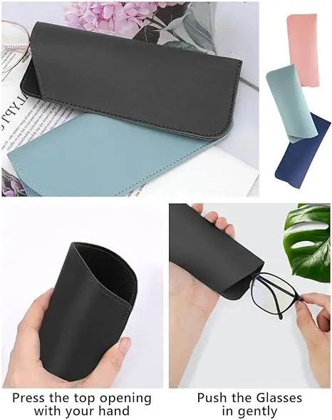 Wholesale 16.5*5.7cm  Pu Leather Eyeglass Sunglasses Bag Reading Soft Glasses Case Pouch manufacture