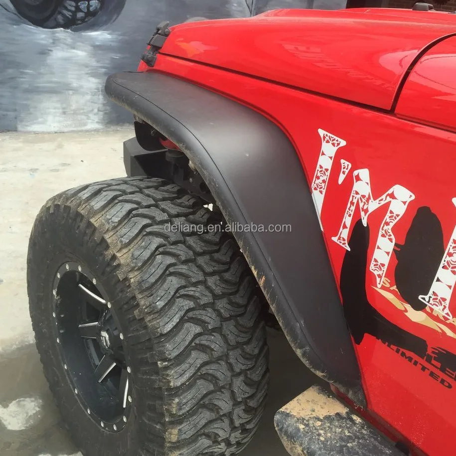 Black Steel Flat Fender Flare Front Rear Kit For Jeep Wrangler Jl 2018+ Buy Wheel Arch Flares