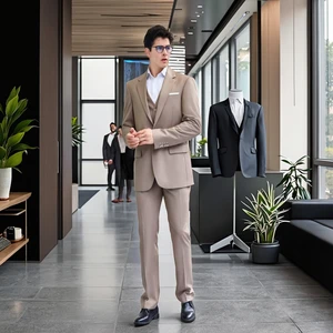 3 Pieces Lapel Formal Business Men's with  Wedding  Customizable Many Colours Office  Suits