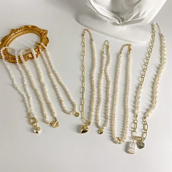 Fashion High Quality Jewelry Senior Design 14K Gold Plated Baroque Freshwater Pearls Necklaces