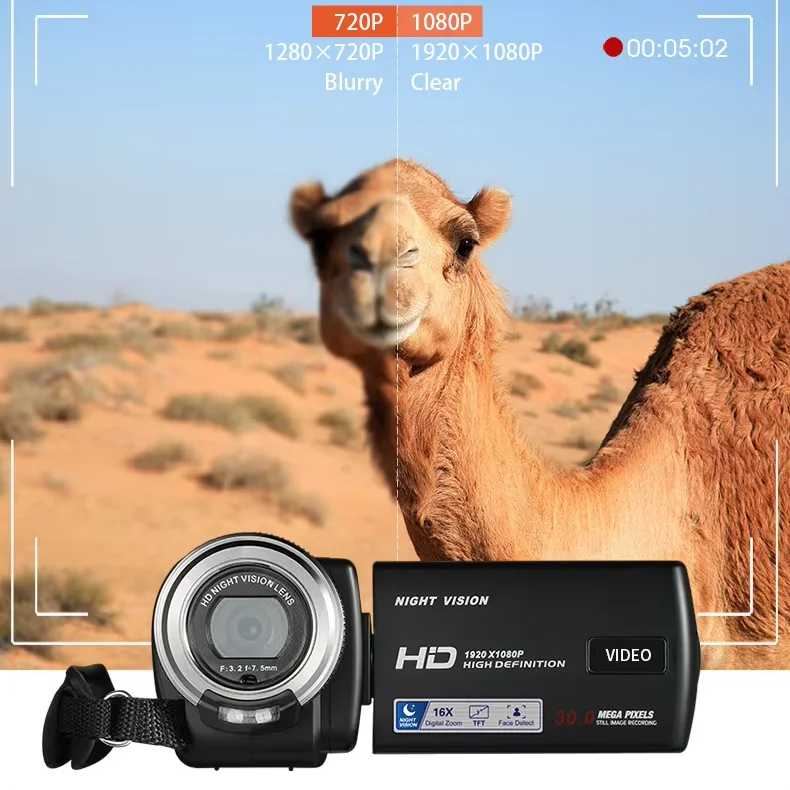 Social Media Blogger Photography V12 Vlog Video Camera Digital Home Camcorder Film Vintage 1080P HD Night Vision