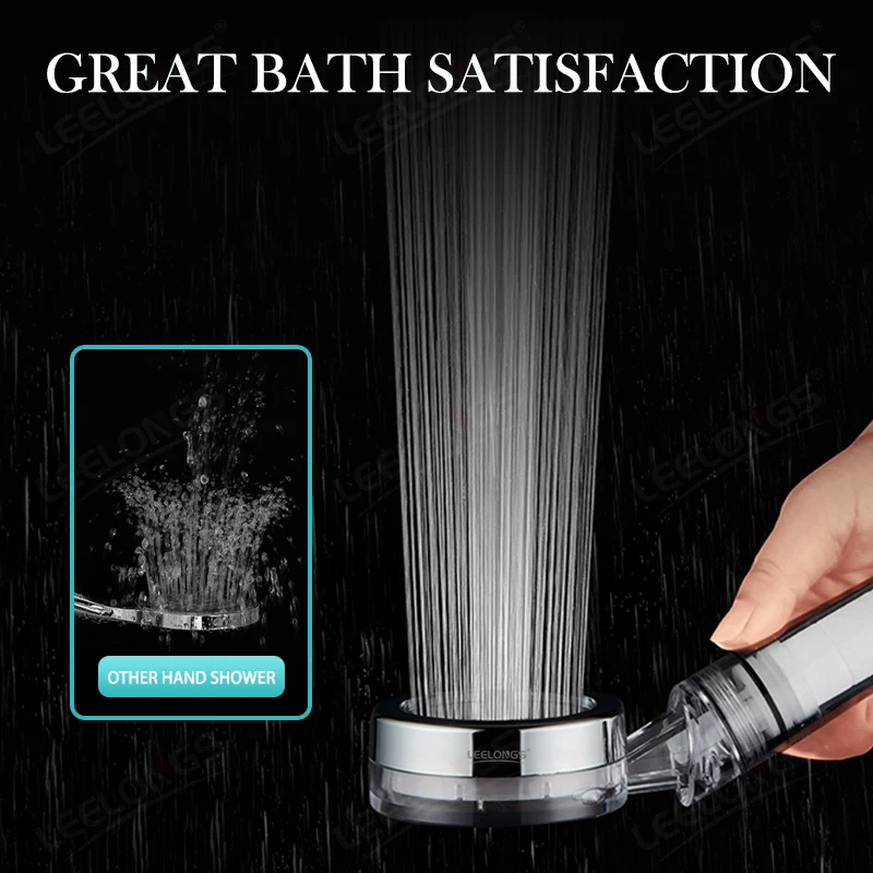 Clean Wash Bathroom ABS Plastic High Pressure Hand Shower Transparent Color Shower Head with PP Cotton Ionic Filter