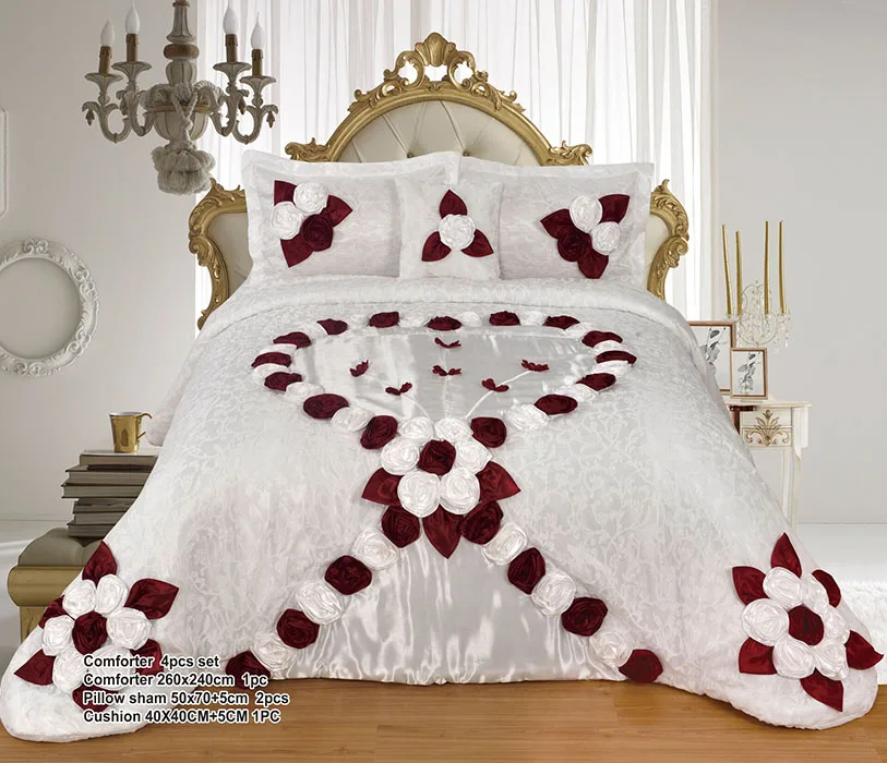 World Class Super Soft Handmade Flowers King Size Bed 100 Polyester