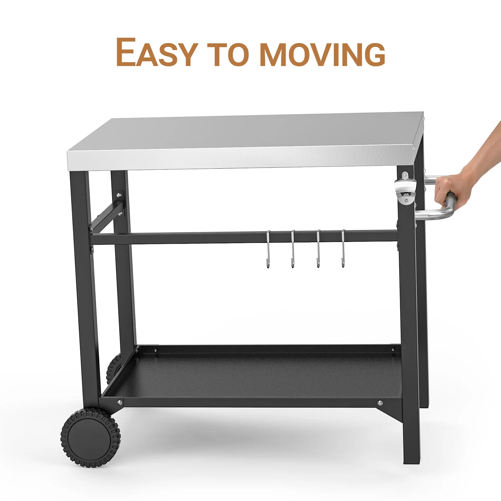 Home And Outdoor Stainless Steel Table Top Worktable Movable Dining