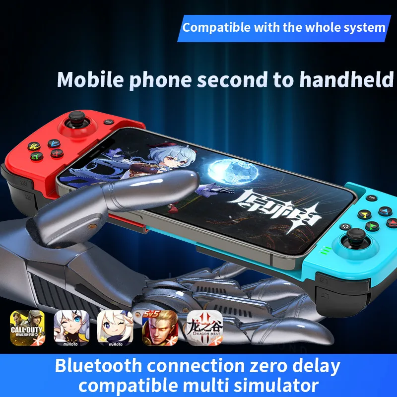 D3 Wireless Gamepad for Android Mobile Phone Retractable Joystick for IOS / PC / PS4 Game Controller /Nintendo Switch Handheld