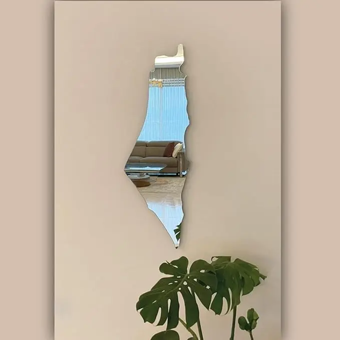 High Quality New Style Custom Shape 1mm Acrylic Mirror Sheet Custom Country Map Shape Acrylic Palestine Mirror for Decoration