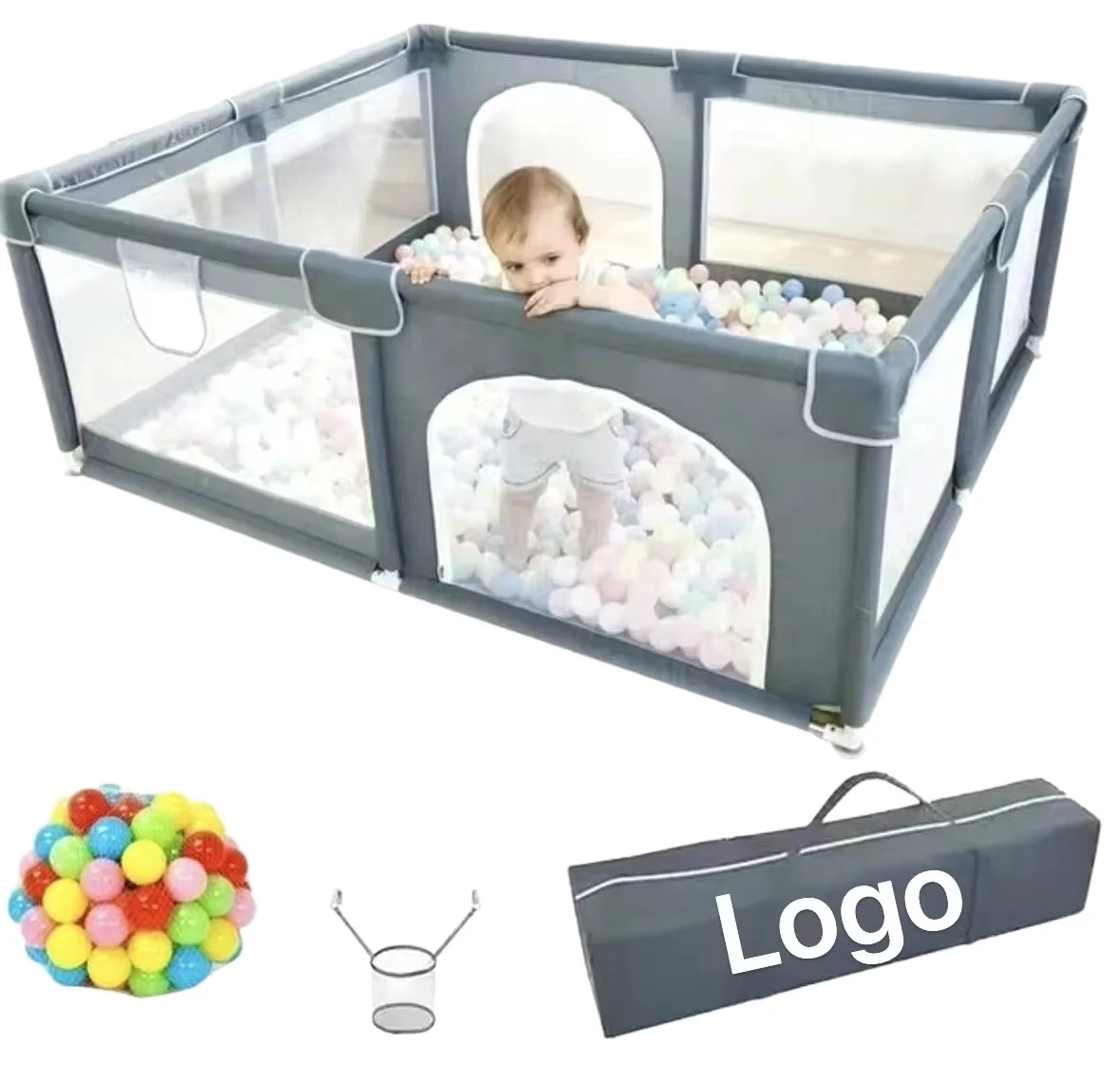 Plac zabaw dla dzieci, zagrody przeciw zapadnięciu się dla niemowląt, ekologiczne plastikowe ogrodzenie bezpieczeństwa dużej wielkości z oddychającą siatką