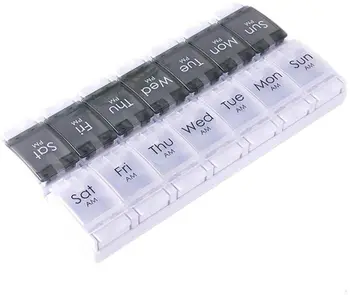 Wholesale PP plastic 7 day travel pocket pill box food grade good quality 7 day best selling plastic pill box