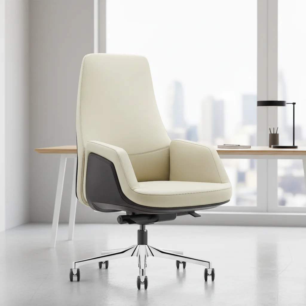 Modern Ergonomic PU Leather Covered ABS Shell Adjustable Conference Chair 2