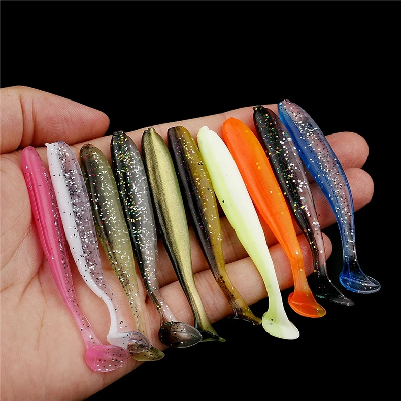 55mm 70mm Swing Impact Paddle T Tail Soft Plastics Fishing Lures Worm Bream Bass 