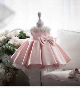 MQATZ White Ball Gown for 2-Year-Old Girls Princess Kids Party Dress Fancy Wedding Flower Girls Dress Formal Wedding Gown Bl093