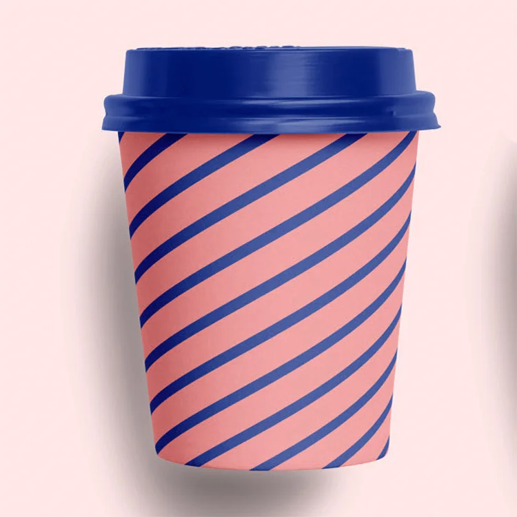Custom Printed Disposable Coffee Cups - Double Wall Ripple