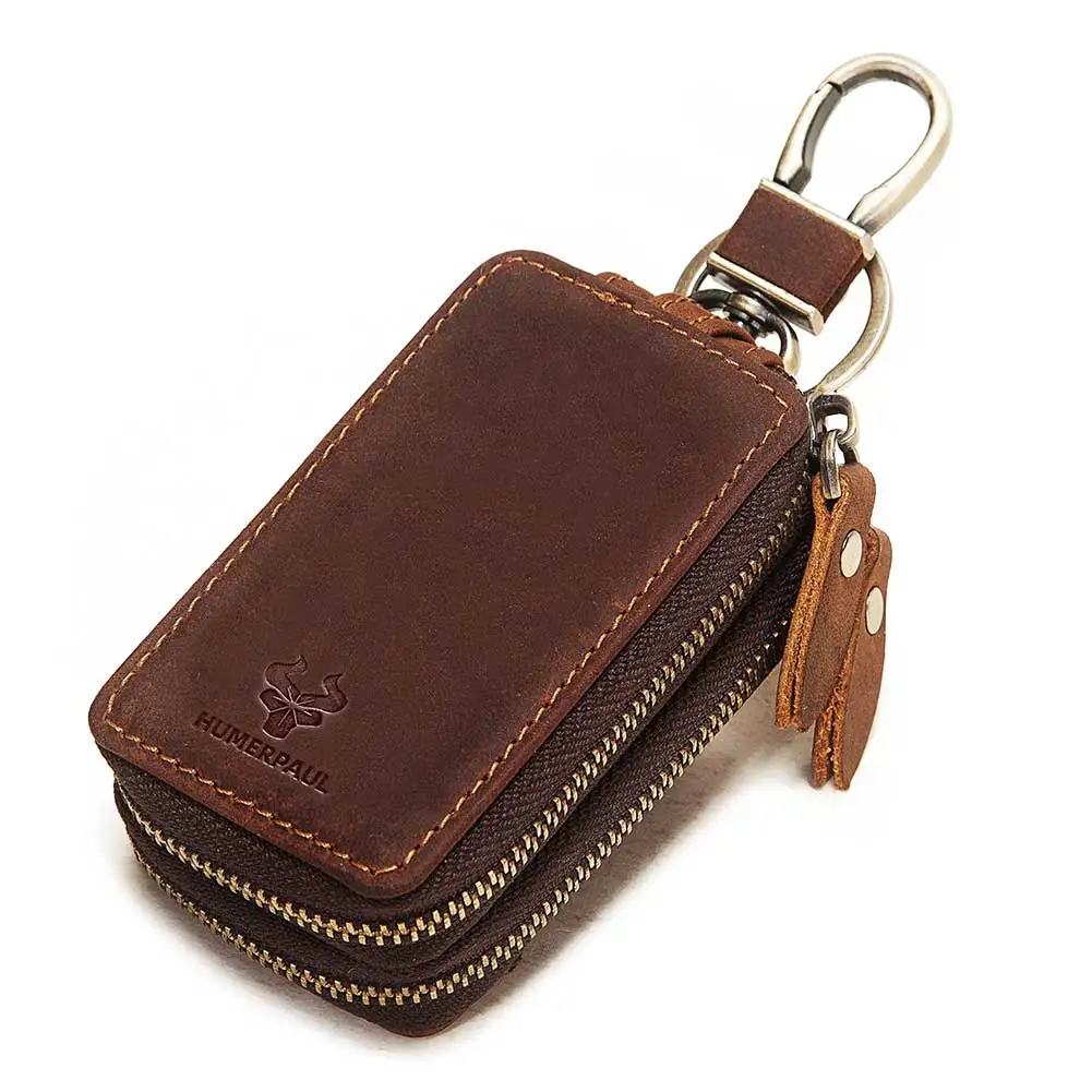 Portachiavi in pelle bagutta cm 10 - marrone portachiavi pelle acciaio