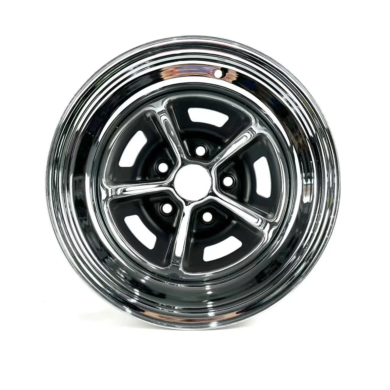 14インチ クロームブラック スチールマグナムホイール 14x6 14x7 リム 