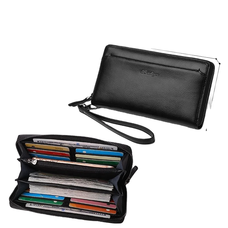 Baliya Men's Clutch Bag Business Handbag For Teens Genuine Leather Zipper  Long Wallet Checkbook Holder Purse For Men - Buy Men's Clutch Bag,Genuine  Leather Double Zipper Long Wallet,Men's Checkbook Holder Purse Product