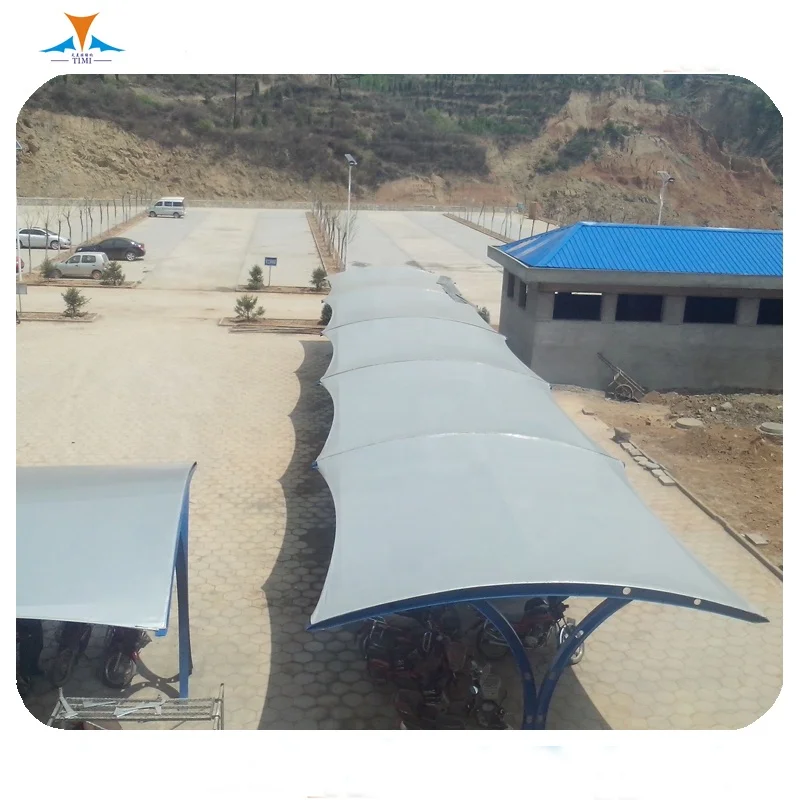 Professional Steel Truss Frame PVDF Fabric Roof CE Certified High Wind Resistance Durable 15-30 Year Lifespan Car Parking Canopy
