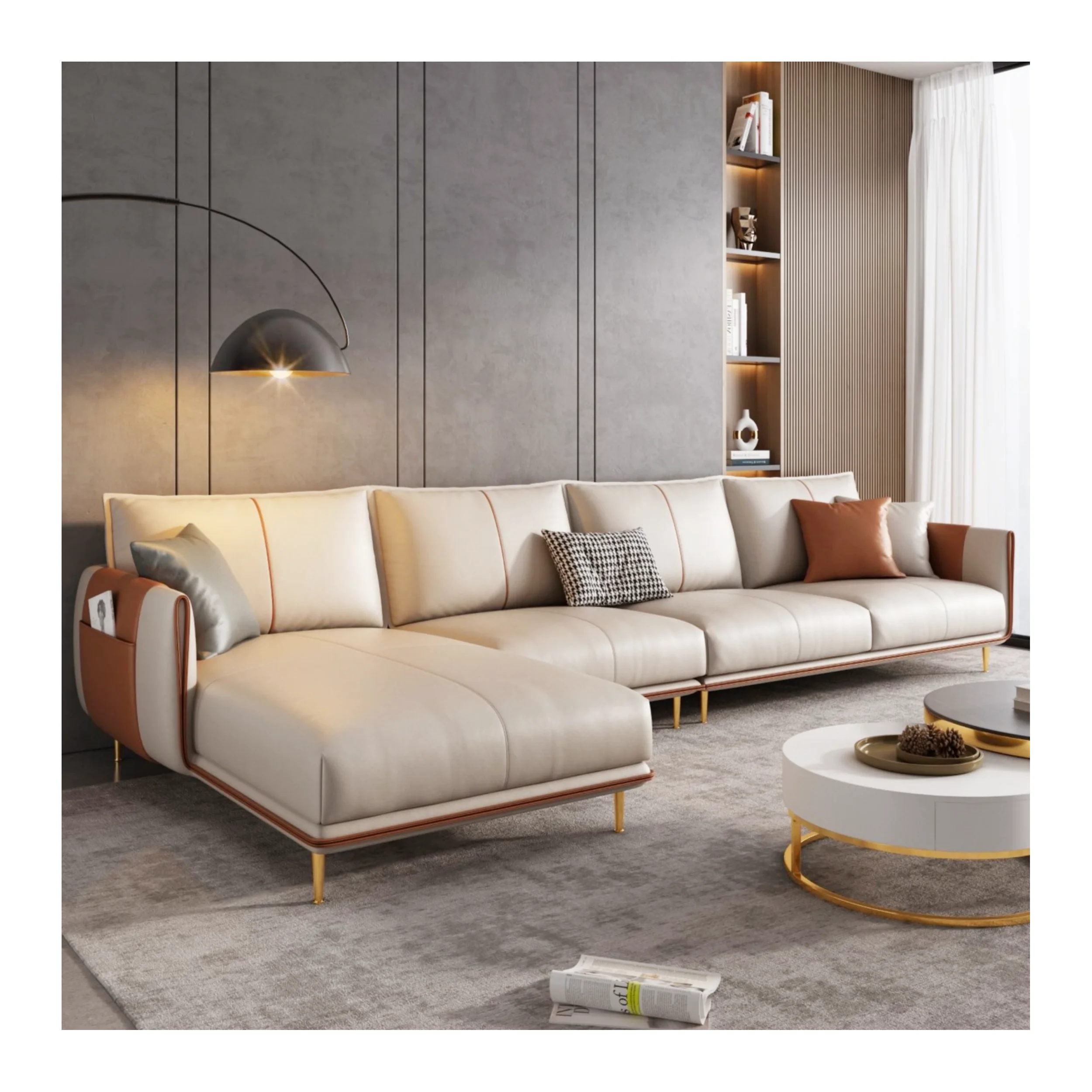 Wholesale Italian Genuine Leather Sofa Set Living Room Furniture L ...