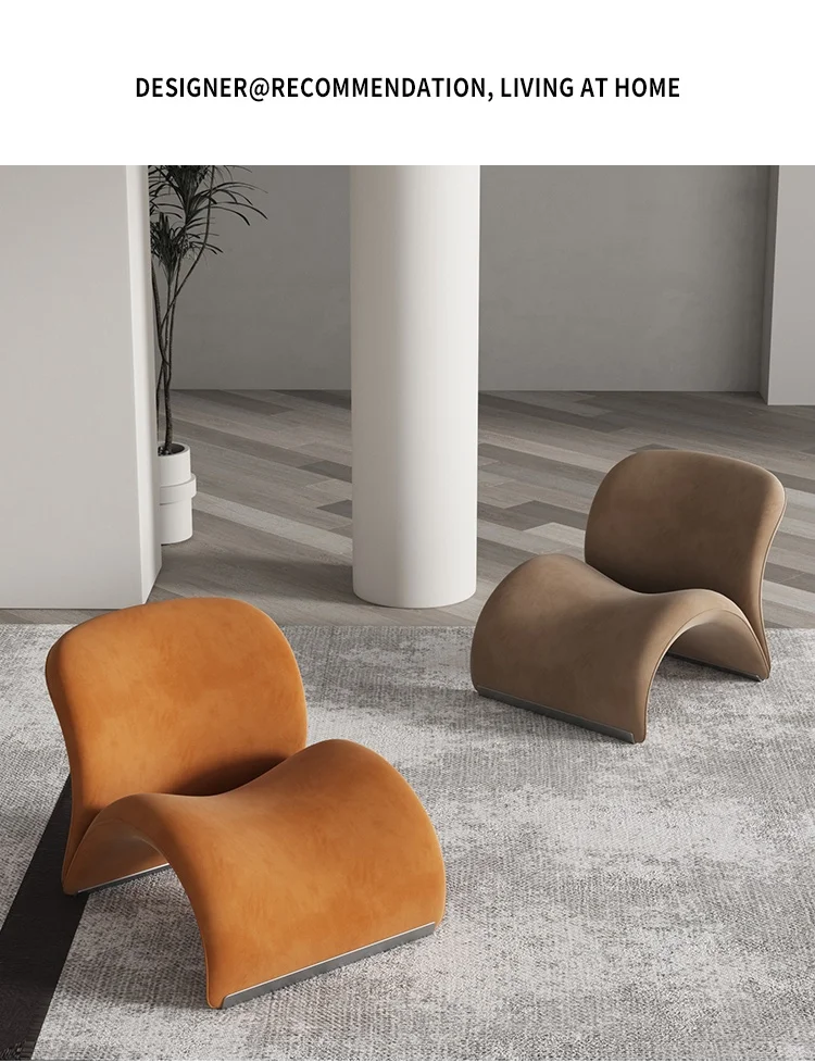 Nordic Luxury Single Sofa Small Apartment Design Creative Living Room Balcony Casual Sherpa Fabric Sofa Chair