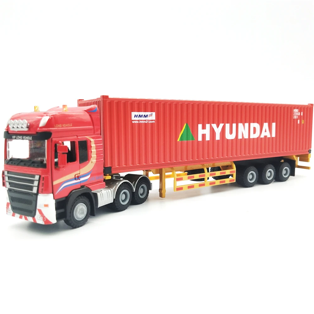 28cm HYUNDAI HMM modelo de camión de logística 1:50 mini modelo de camión contenedor modelo de barco O.A.S