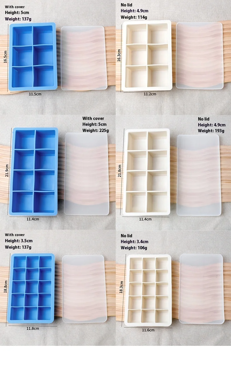 Large Capacity Reusable Silicone Ice Tray with Lid Household Ice Mold and Box for Ice Making supplier