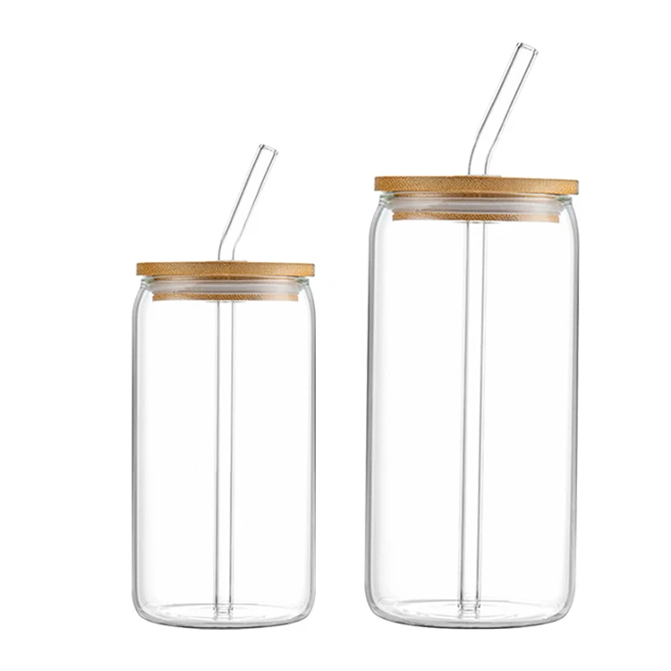 Großhandel 370 ml 520 ml Glasbecher Tassen Tee Mason Gläser