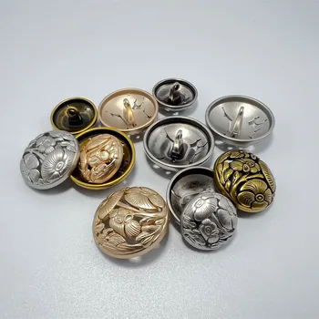 Wholesale High-End Women's Buttons Custom Metal Cutout Pattern Decorative Buttons