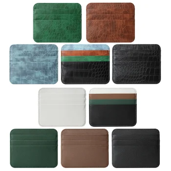 Factory Direct Ultra-thin Double-sided Card Holder Large Capacity Multi-slot PU Leather Card Case Wholesale Small Card Wallets