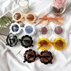 Sunglasses Sunglasses Round Fashion Party Vintage Designer Round Flower Kids Baby Safety Sunglasses Toddler Girl Sun Glasses Newest 2021