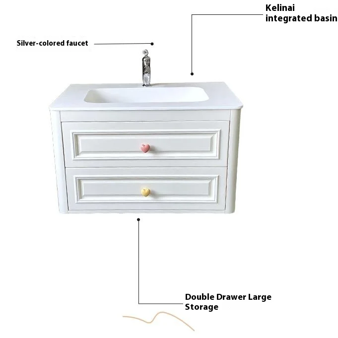 product custom light french cream wind oak bathroom cabinet combination bathroom ceramic washbasin vanity-9