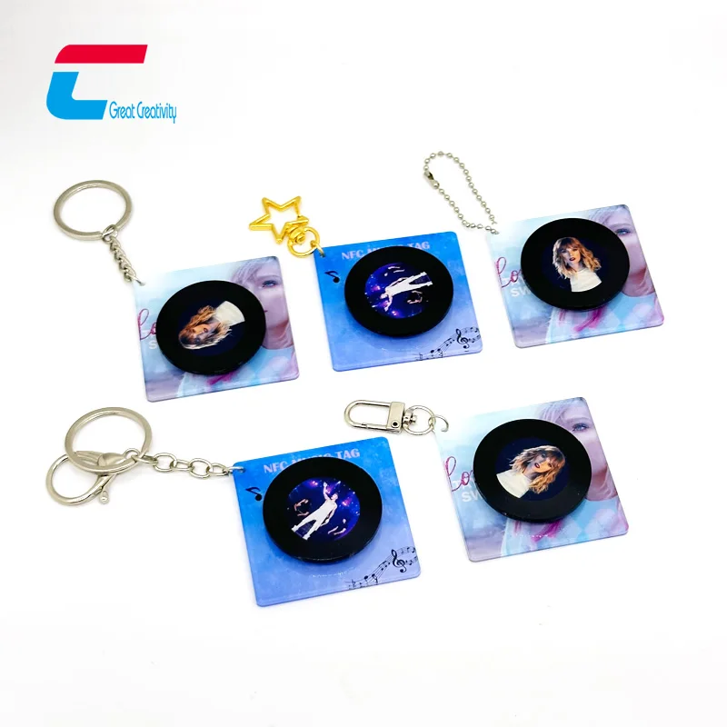 カスタムNFCミュージックキーホルダー NFC CDケース アクリルNFCミニ