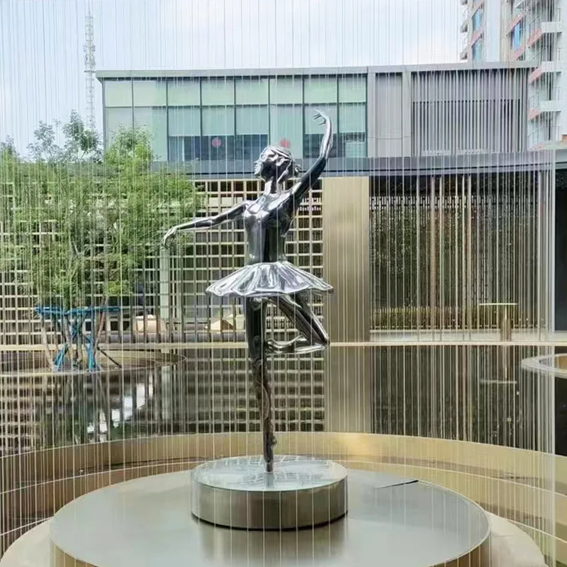 Garden Water Ripple Feature Statue Stainless Steel Mirror Fountain ...